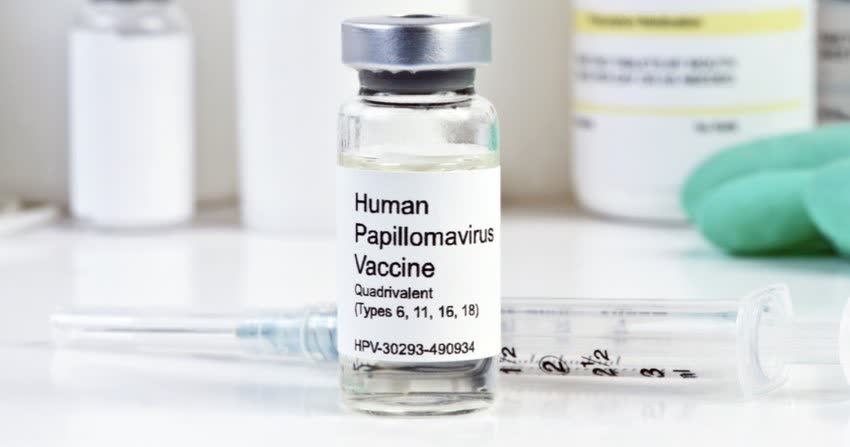 Vial di vaccino per HPV